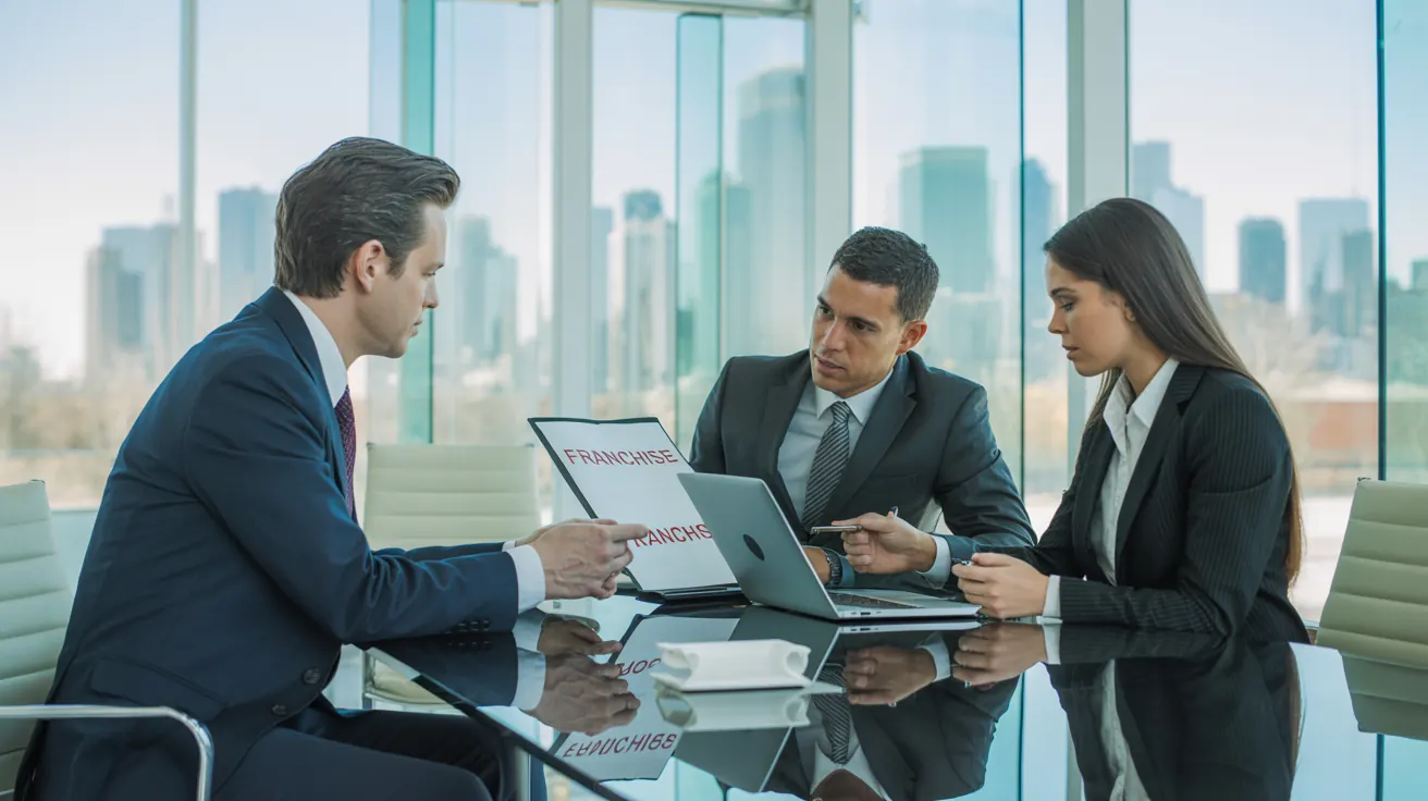 Franchise consulting meeting with business professionals