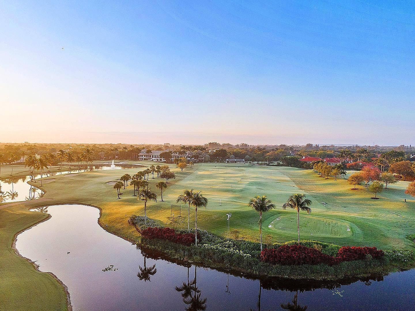 Boca Grove golf course and lake at sunrise